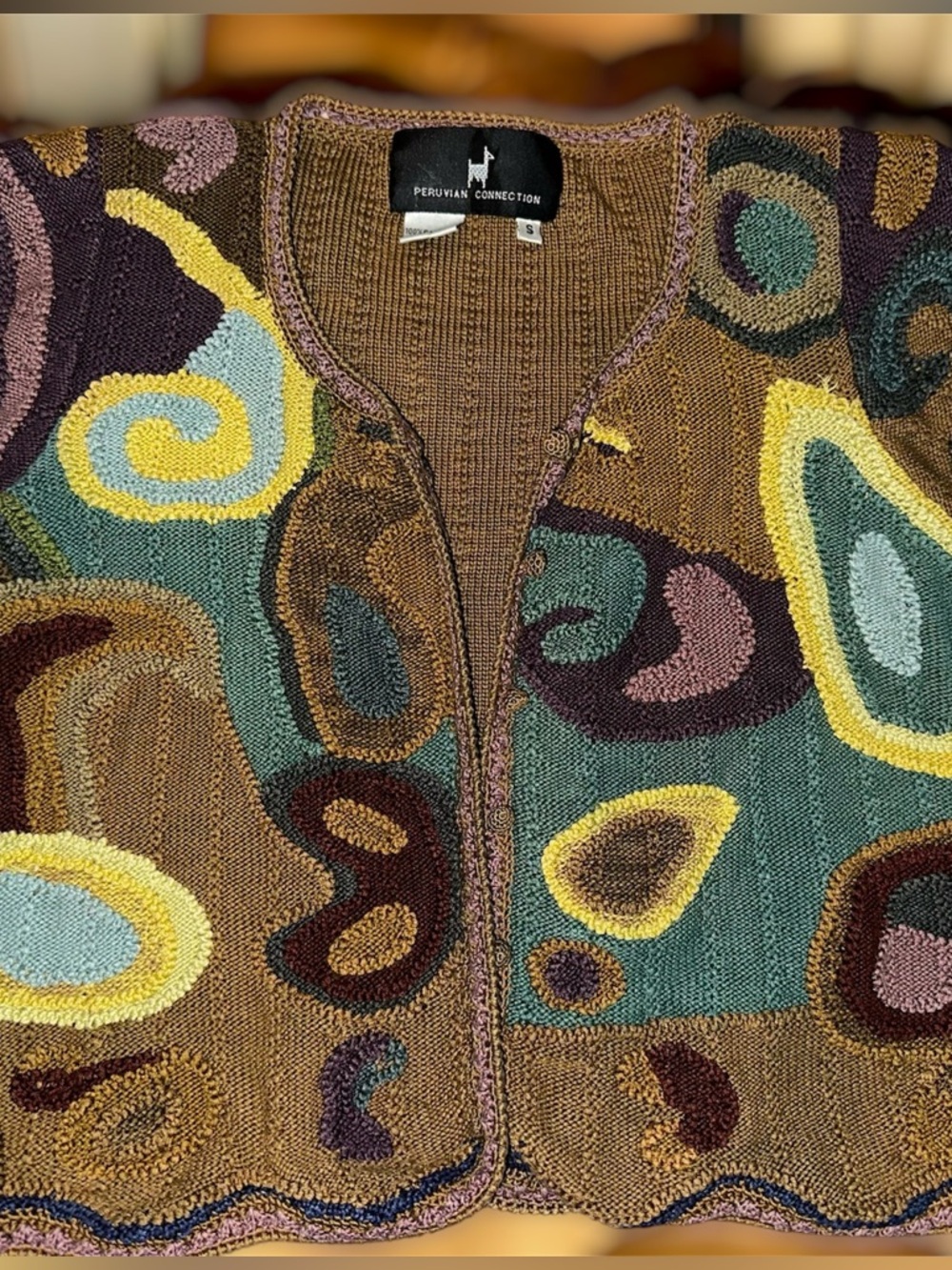 Peruvian Connection Brown Knit Cardigan